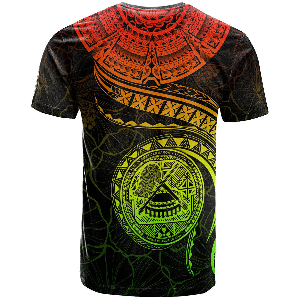 American Samoa Polynesian Custom T Shirt American Samoan Waves (Reggae) - Polynesian Pride