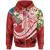 Tahiti Polynesian Zip up Hoodie Summer Plumeria (Red) Unisex Red - Polynesian Pride