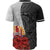 Tahiti Polynesian Baseball Shirt - Coat Of Arm With Hibiscus White - Polynesian Pride