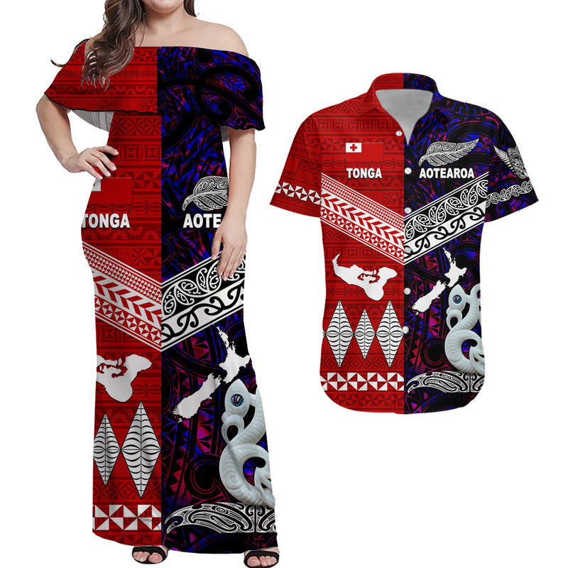 Polynesian Matching Hawaiian Shirt and Dress New Zealand Tonga Together Purple LT8 Purple - Polynesian Pride