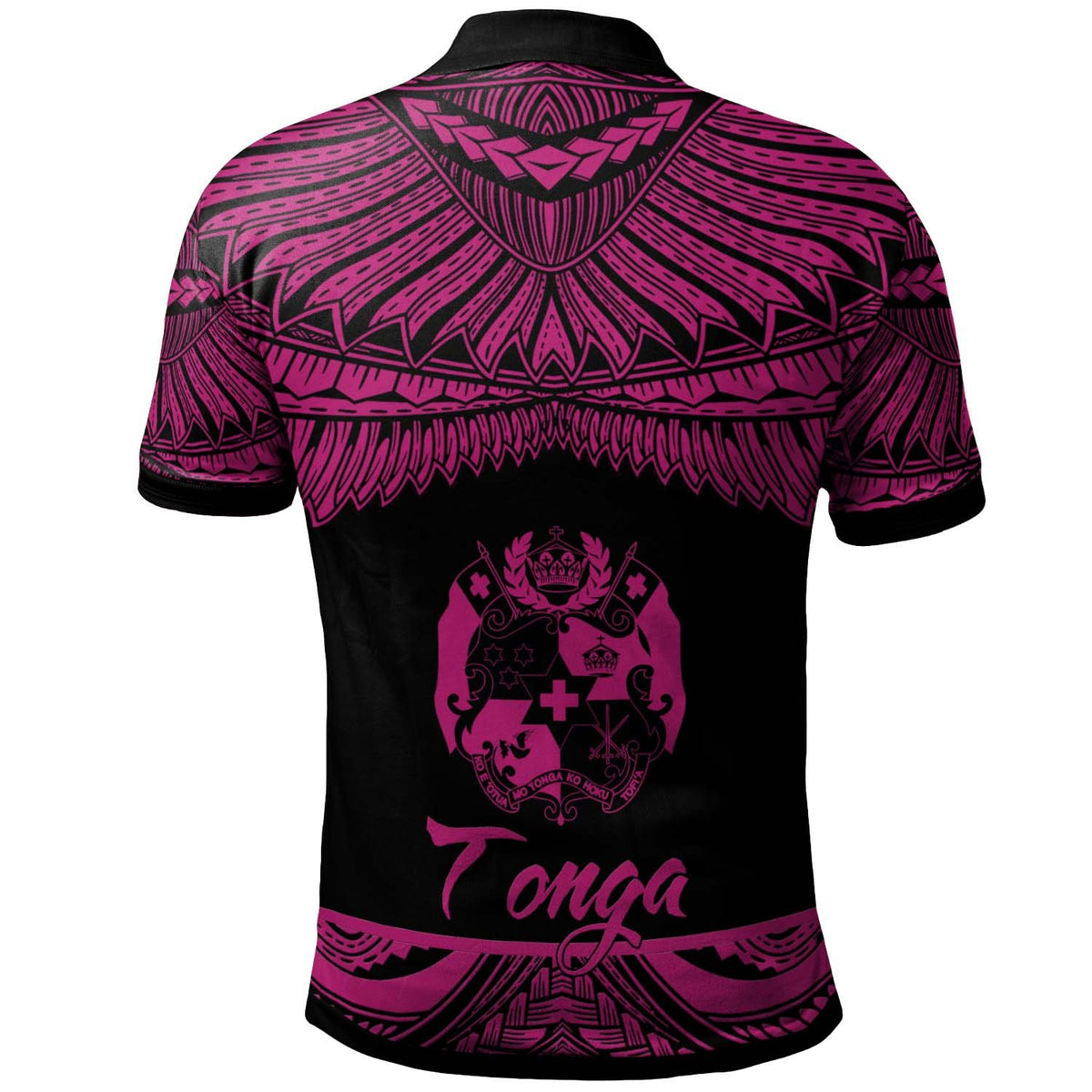 Tonga Custom Polo Shirt Polynesian Tattoo Pink Version - Polynesian Pride