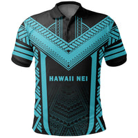 Hawaii Kanaka Polynesian Polo Active Blue - Polynesian Pride