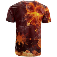 The Philippines Custom T Shirt Fire Hibiscus - Polynesian Pride