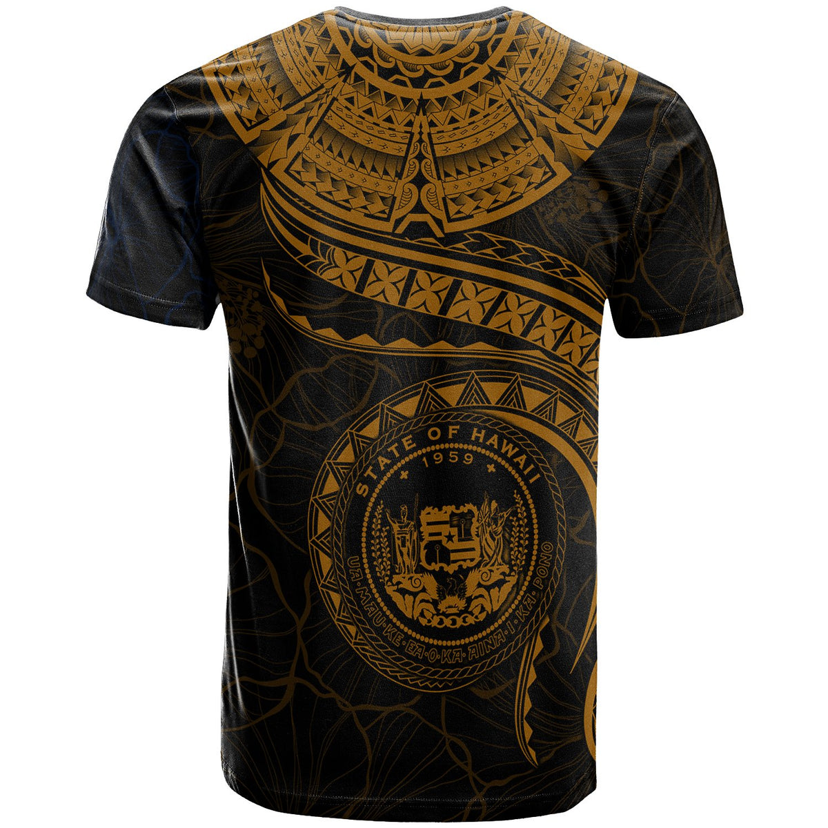 Polynesian Hawaii CustomT Shirt Hawaiian Waves (Golden) - Polynesian Pride