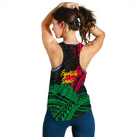 Vanuatu Espiritu Santo Women Tank Top - Kava With Hibiscus - LT12 - Polynesian Pride