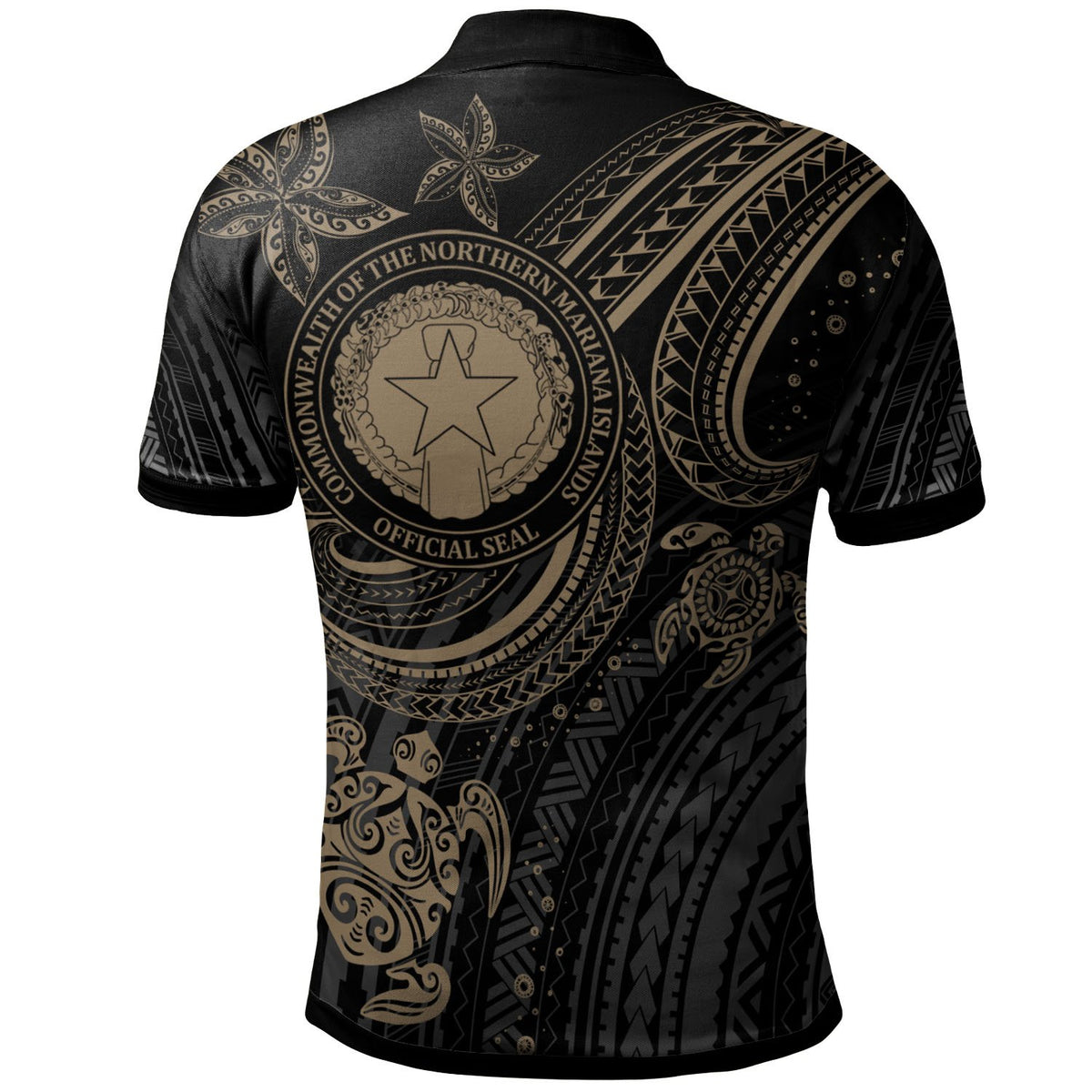 Northern Marianas Islands Custom Polo Shirt Gold Turtle - Polynesian Pride