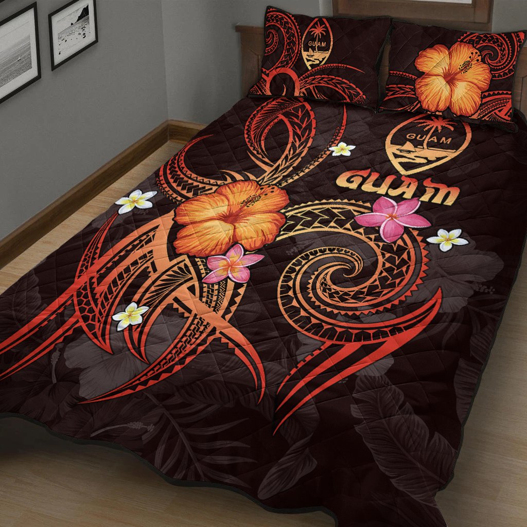 Guam Polynesian Quilt Bed Set - Legend of Guam (Red) - Polynesian Pride
