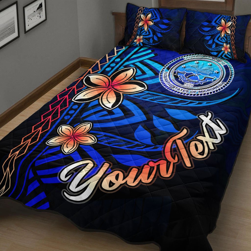 Federated States of Micronesia Custom Personalised Quilt Bed Set - Vintage Tribal Mountain - Polynesian Pride