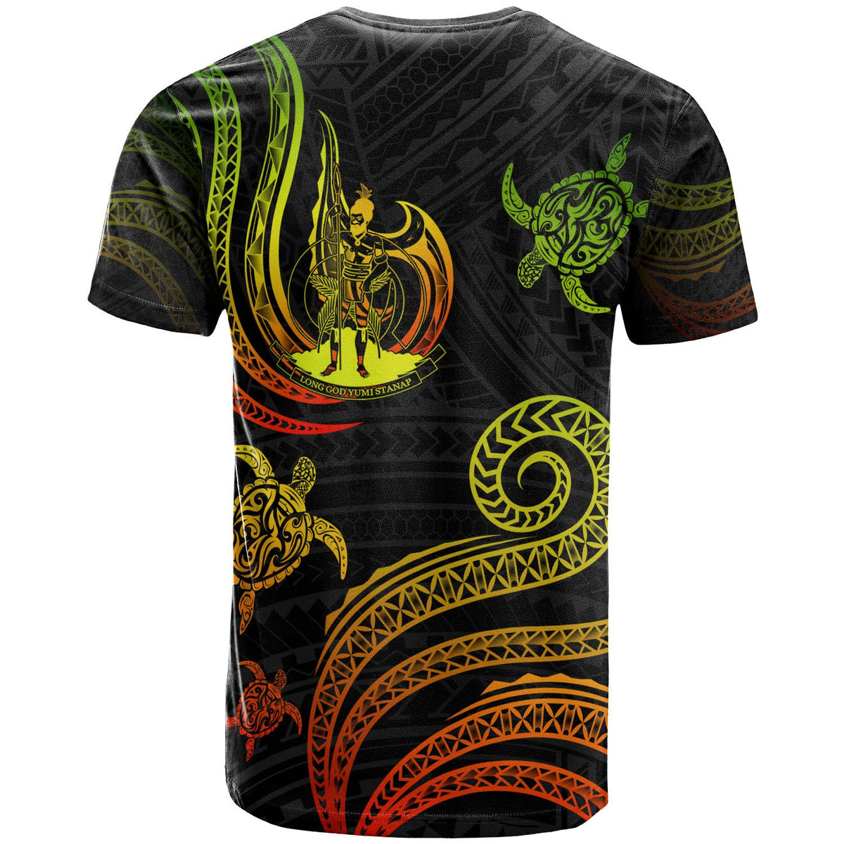 Vanuatu T Shirt Polynesian Turtle With Pattern Reggae - Polynesian Pride