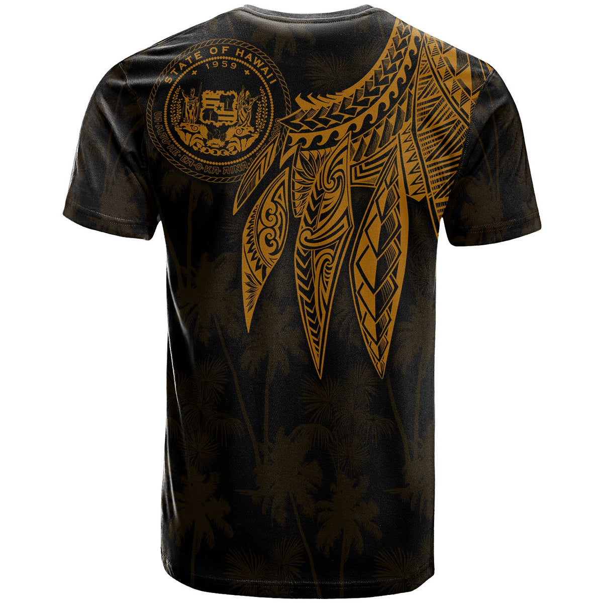 Polynesian Hawaii T shirt Polynesian Wings (Golden) - Polynesian Pride