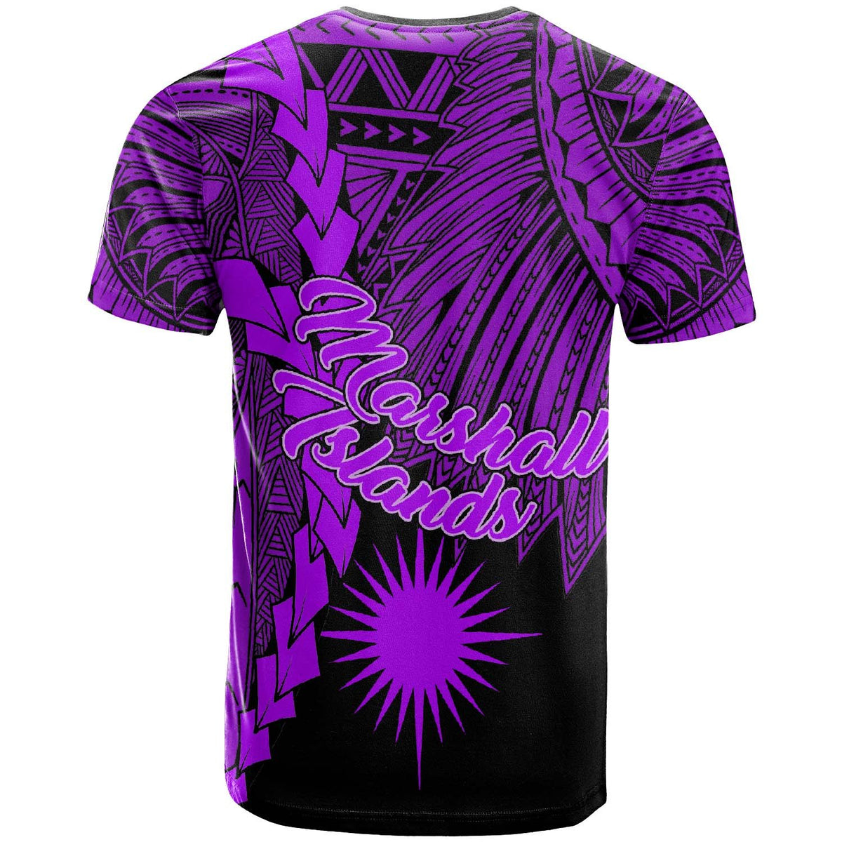Marshall Islands Polynesian T Shirt Tribal Wave Tattoo Purple - Polynesian Pride