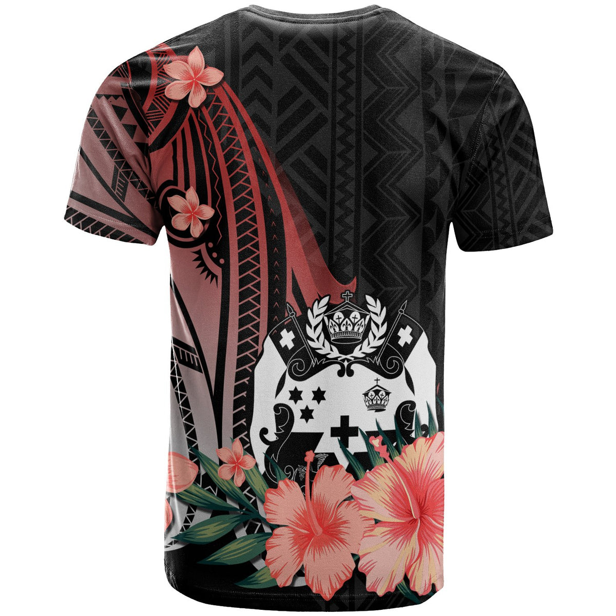 Tonga T Shirt Red Polynesian Hibiscus Pattern Style - Polynesian Pride