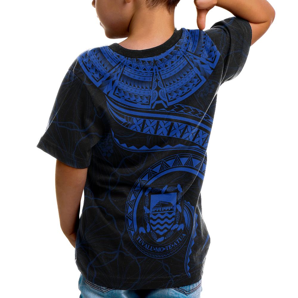 Tuvalu Polynesian Custom T Shirt Tuvaluan Waves (Blue) - Polynesian Pride