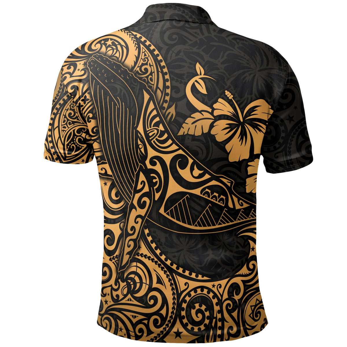 Polynesian Hawaii Polo Shirt Polynesian Golden Humpback Whale - Polynesian Pride