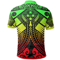 Kosrae Polo Shirt Reggae Seal with Polynesian Tattoo - Polynesian Pride