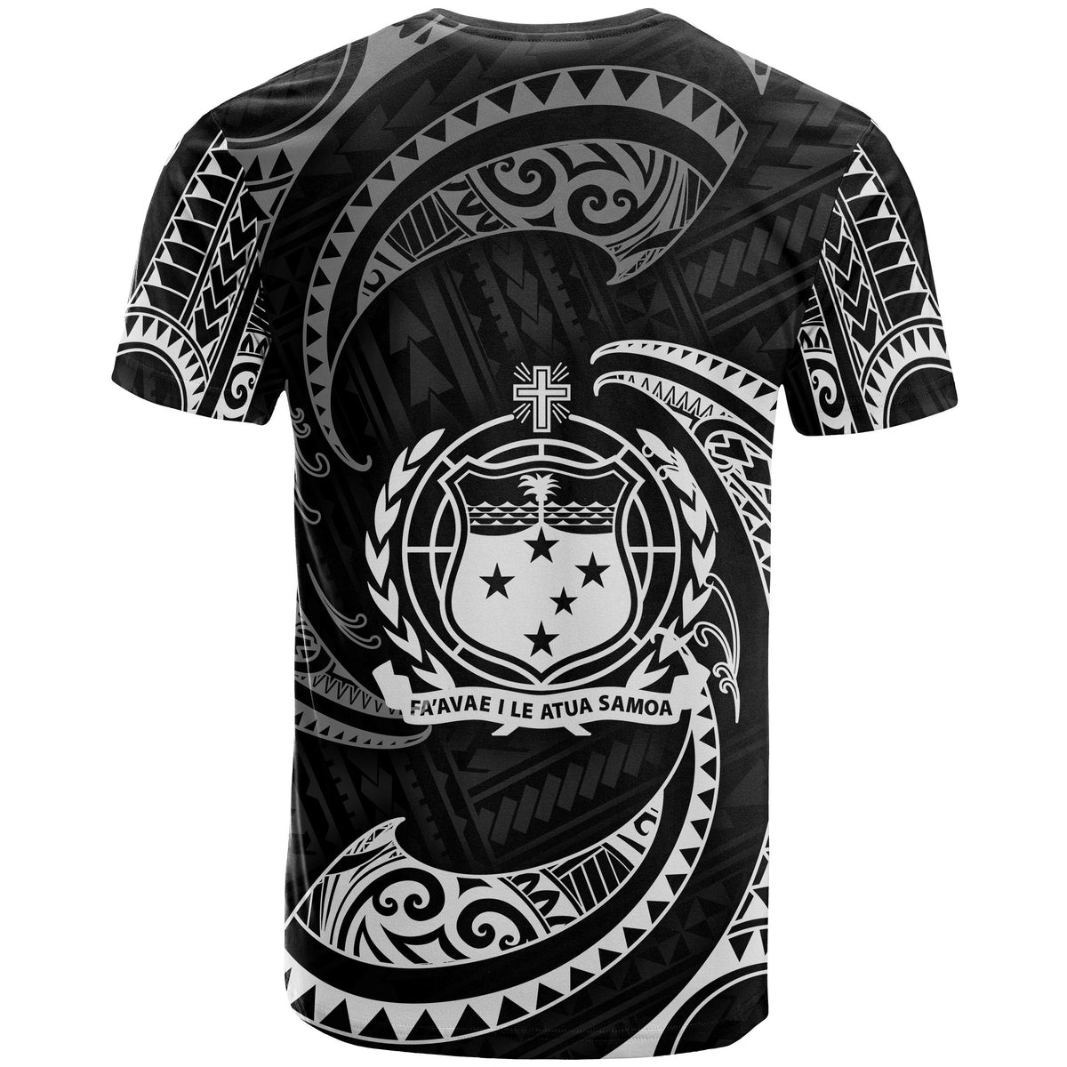 Samoa Polynesian T Shirt White Tribal Wave - Polynesian Pride