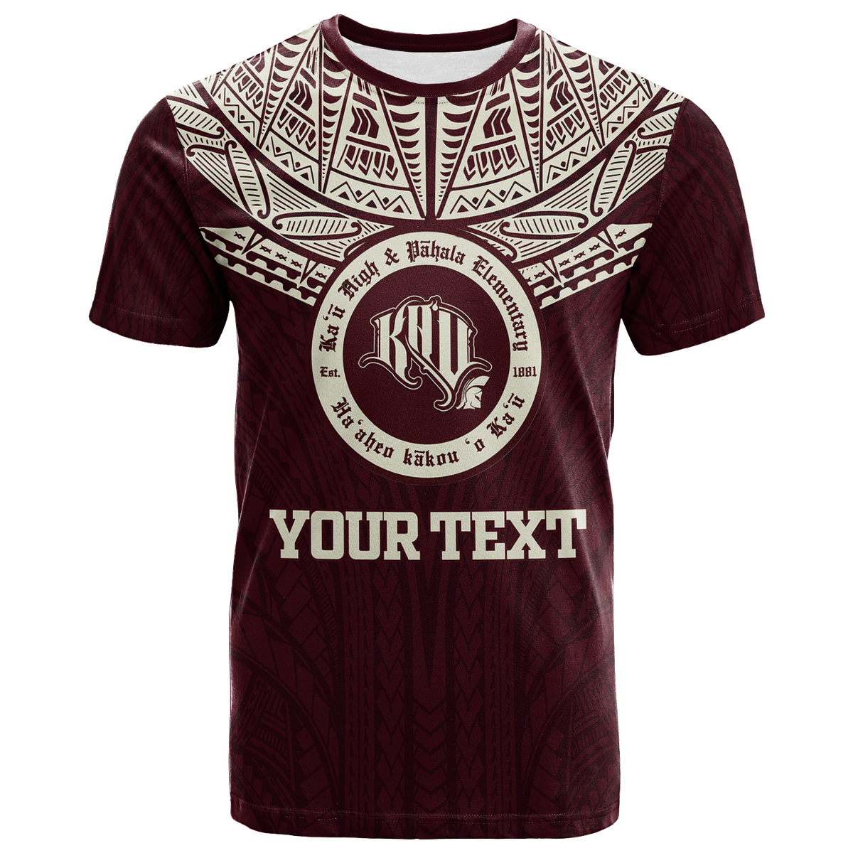 Custom Hawaii Kau High & Pahala Elementary School Pride T Shirt LT12 Unisex Red - Polynesian Pride