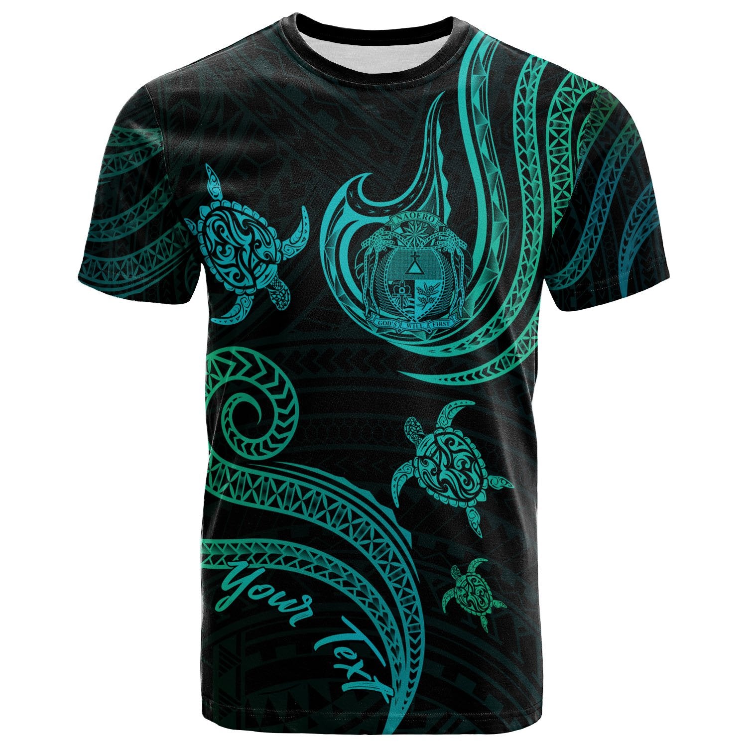 Nauru Custom T Shirt Polynesian Turtle With Pattern Unisex Art - Polynesian Pride