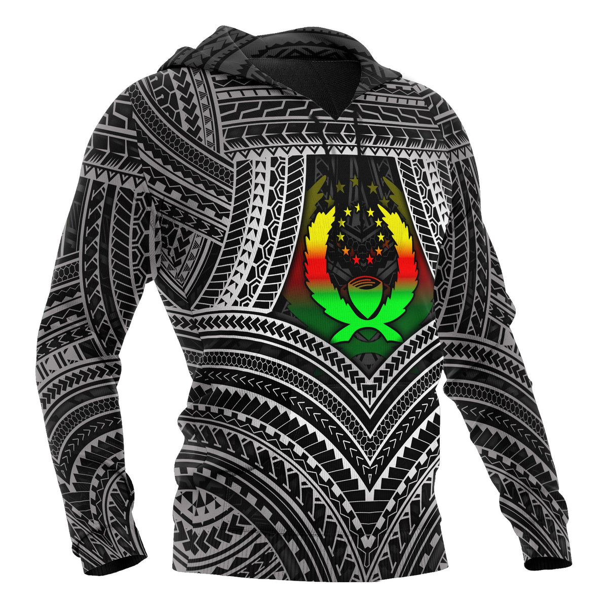 Pohnpei Polynesian Hoodie Pohnpei Flag Reggae Color - Polynesian Pride
