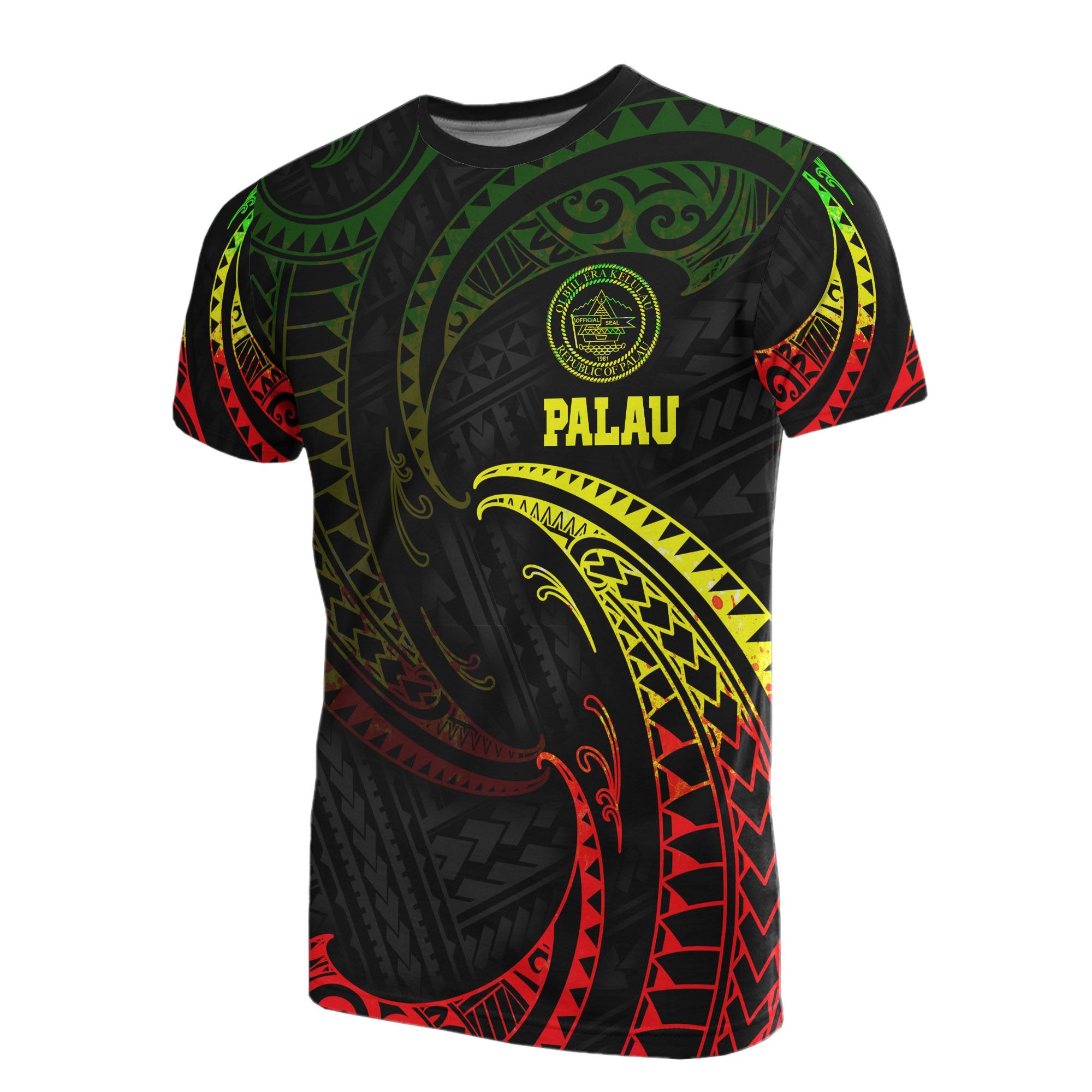 Palau Polynesian T-Shirt - Reggae Tribal Wave