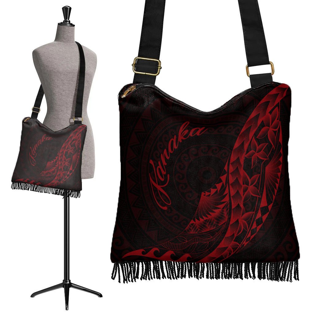 Kanaka Boho Handbag - Polynesian Pattern Style Red Color - Polynesian Pride