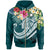 The Philippines Zip up Hoodie Summer Plumeria (Turquoise) Unisex Turquoise - Polynesian Pride