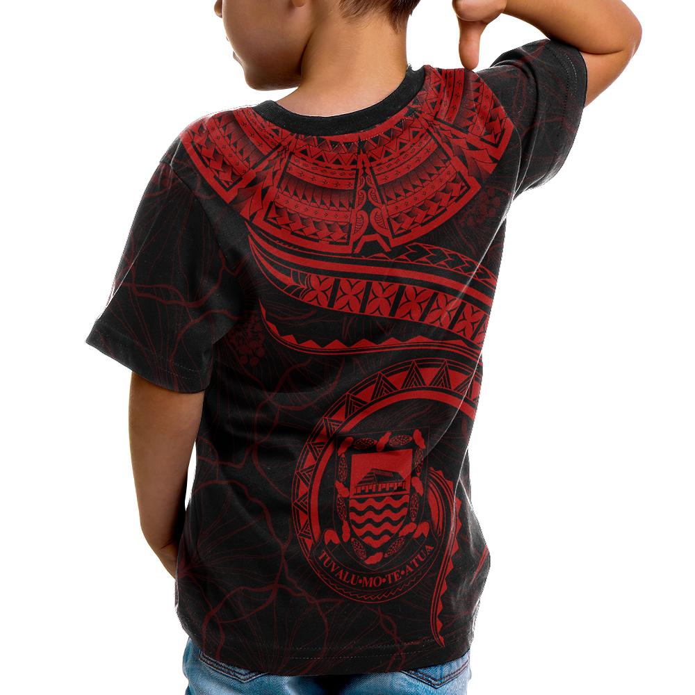 Tuvalu Polynesian T Shirt Tuvaluan Waves (Red) - Polynesian Pride
