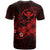 Polynesian Hawaii Kanaka Maoli T Shirts Humpback Whale with Hibiscus (Red) - Polynesian Pride