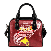 Papua New Guinea Shoulder Handbag - PNG Seal Polynesian Patterns Plumeria - Polynesian Pride