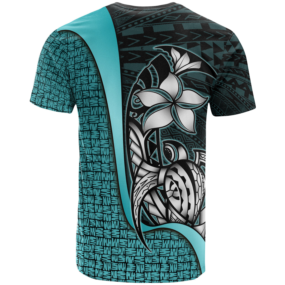 Polynesian Custom T Shirt Turquoise Turtle with Hook - Polynesian Pride