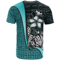 Polynesian Custom T Shirt Turquoise Turtle with Hook - Polynesian Pride