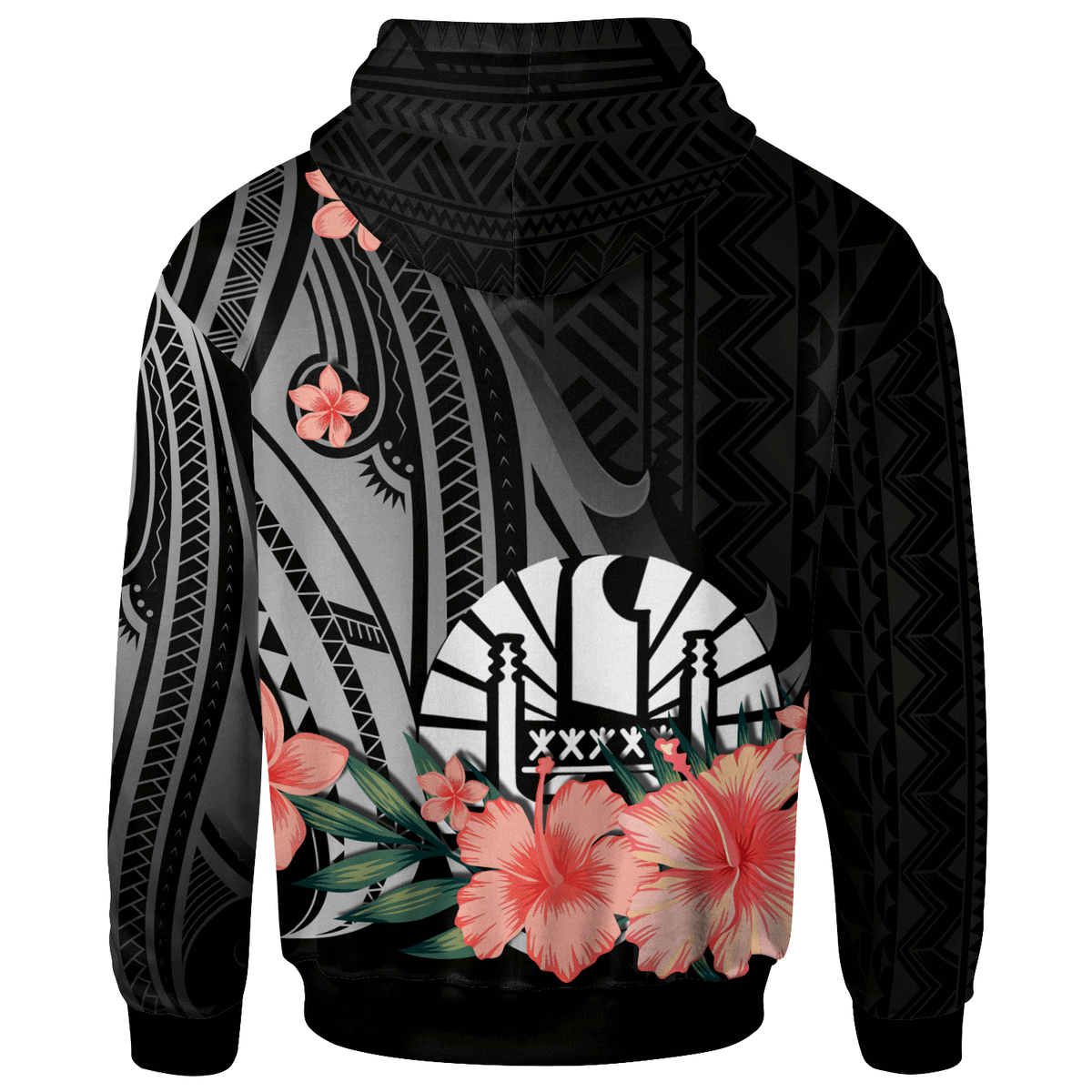 Tahiti Zip Hoodie Polynesian Hibiscus Pattern Style - Polynesian Pride