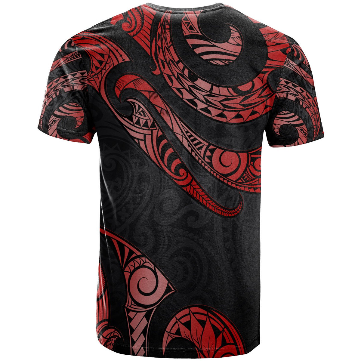 Fiji Polynesian T Shirt Polynesian Tattoo Red Version - Polynesian Pride