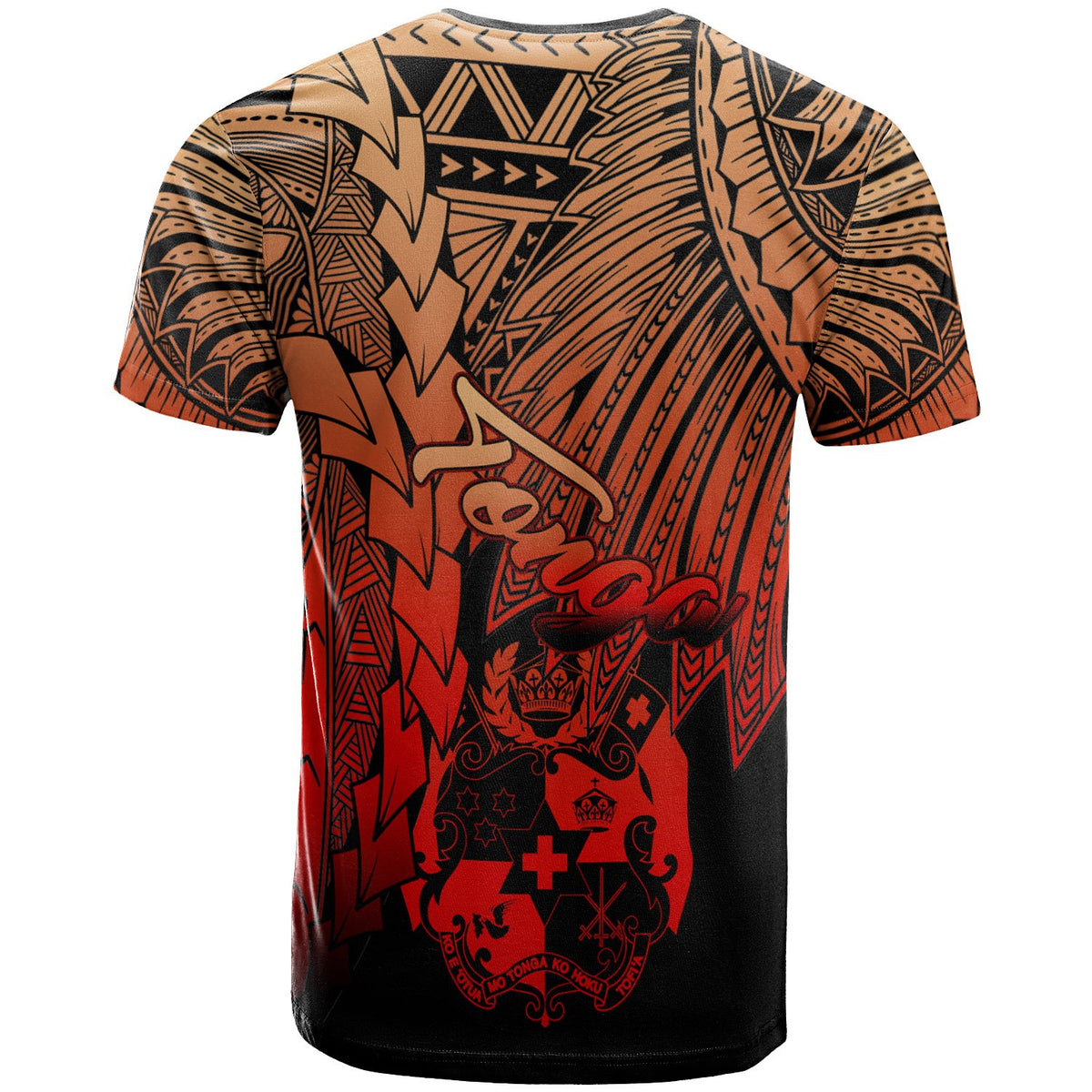 Tonga Polynesian Custom T Shirt Tribal Wave Tattoo Red Ver 2 - Polynesian Pride