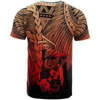 Tonga Polynesian Custom T Shirt Tribal Wave Tattoo Red Ver 2 - Polynesian Pride