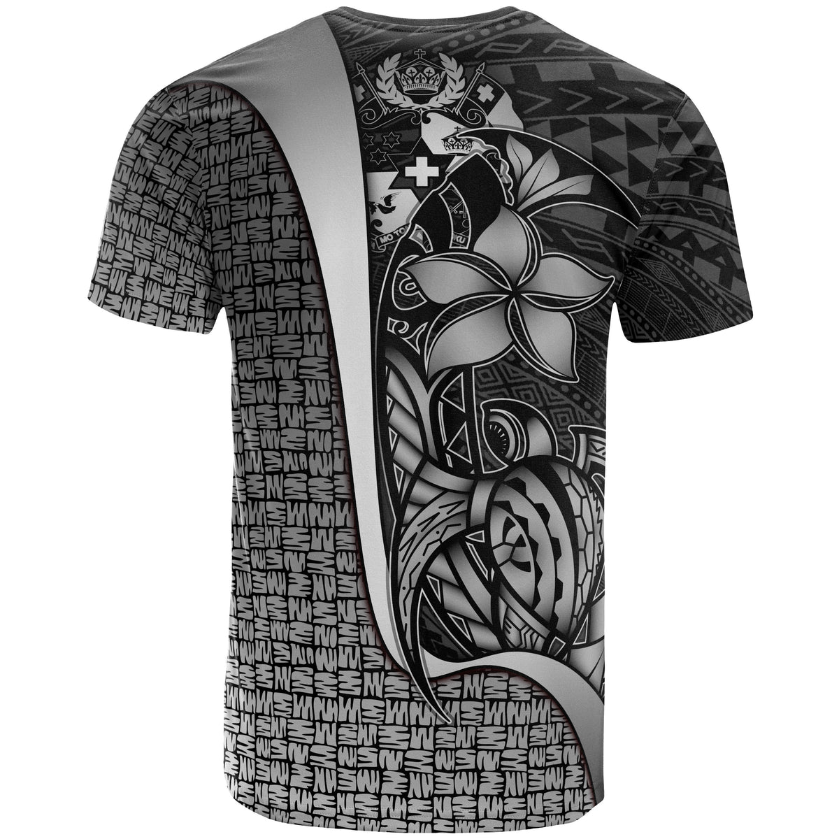 Tonga Polynesian T Shirt White Turtle with Hook - Polynesian Pride