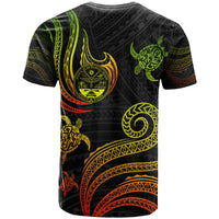 Marshall Islands T Shirt Polynesian Turtle With Pattern Reggae - Polynesian Pride