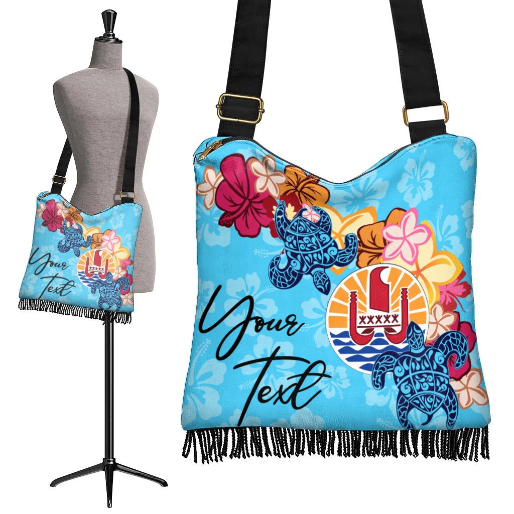French Polynesia Custom Personalised Boho Handbag - Tropical Style One Style One Size Blue - Polynesian Pride