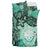 Federated States Of Micronesia Bedding Set - Vintage Floral Pattern Green Color - Polynesian Pride