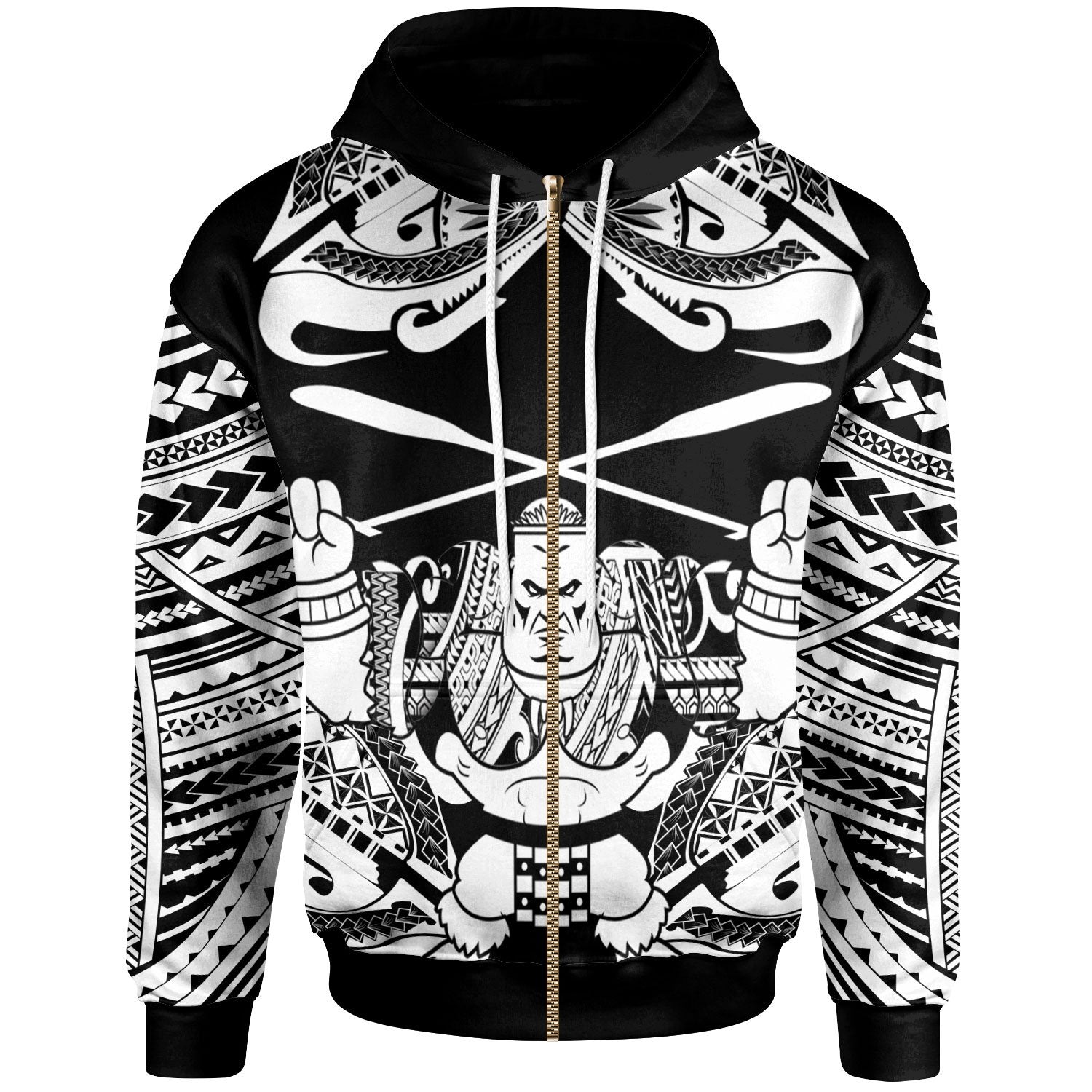 Yap Zip Hoodie Go Boating Unisex Black - Polynesian Pride