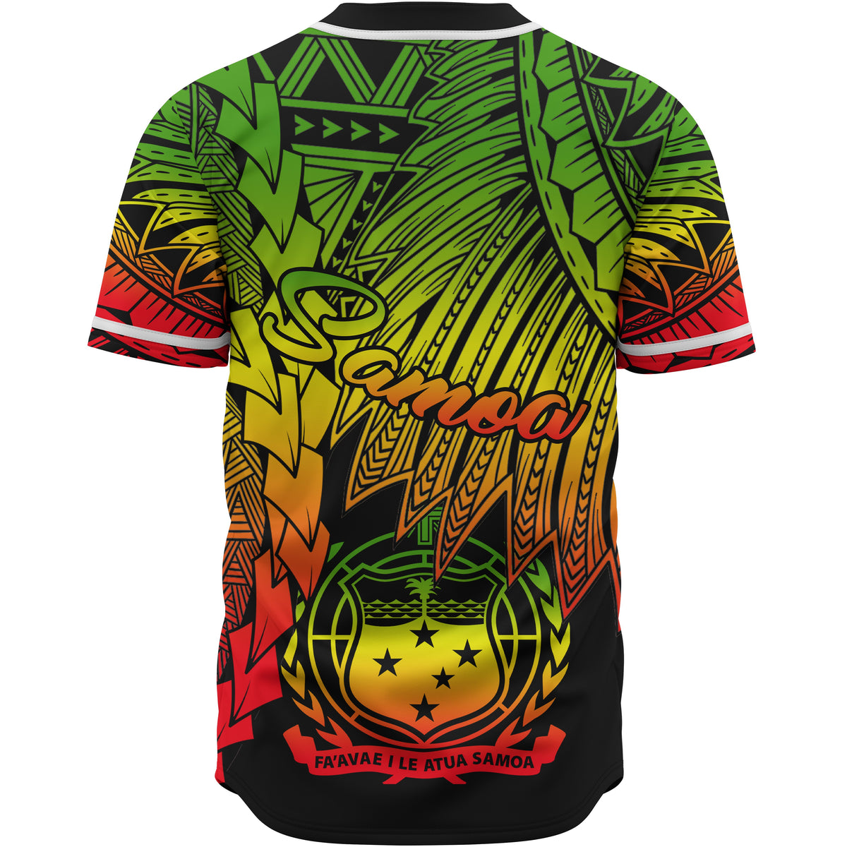 Samoa Polynesian Baseball Shirt - Tribal Wave Tattoo Reggae - Polynesian Pride