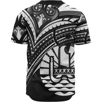 Tahiti Baseball Shirt - White Color Cross Style - Polynesian Pride