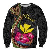 Hawaii Polynesian Fish Hook Hibiscus Sweatshirt - LT12 - Polynesian Pride