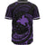 Papua New Guinea Polynesian Baseball Shirt - Purple Tribal Wave - Polynesian Pride