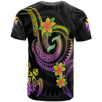 Wallis and Futuna Custom T Shirt Plumeria Flowers with Spiral Patterns - Polynesian Pride