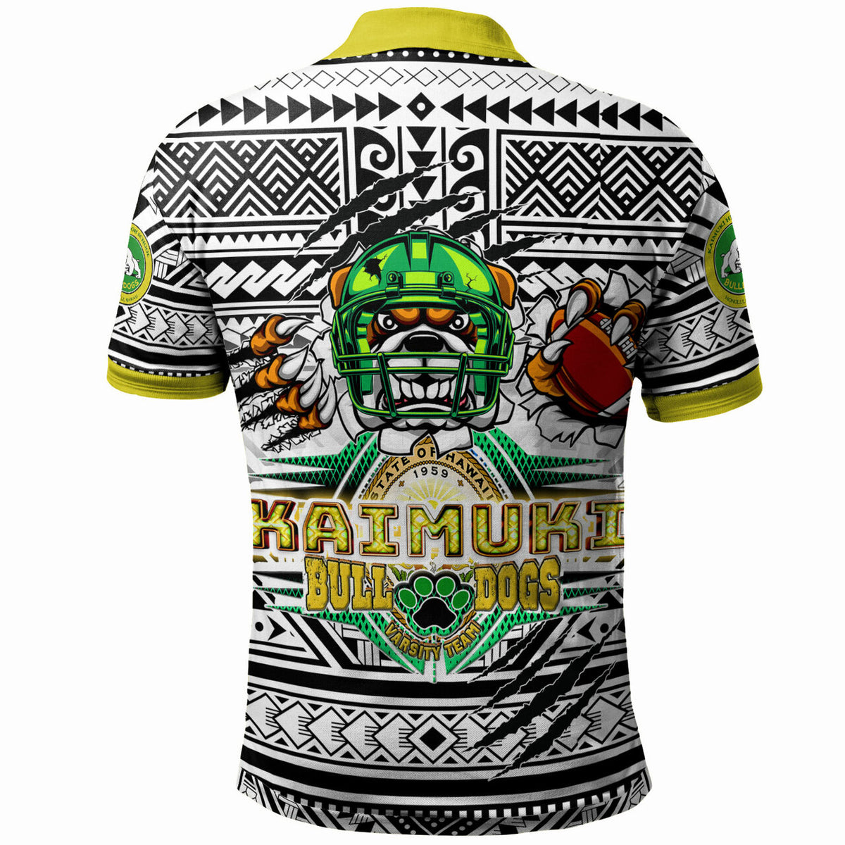 Hawaii Kaimuki High School Custom Polynesian Polo Shirt Kaimuki High School (Honolulu, HI) Varsity Football Tribal Patterns LT10 - Polynesian Pride