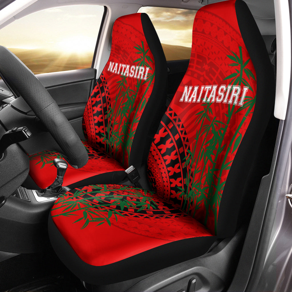 Naitasiri Rugby Union Car Seat Covers - Tapa Pattern - LT12 Universal Fit Red - Polynesian Pride