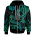 Cook Islands Zip Hoodie Polynesian Turtle With Pattern Unisex Blue Green - Polynesian Pride