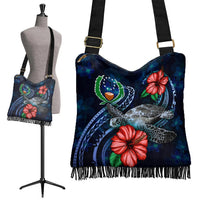 Pohnpei Polynesian Boho Handbag - Blue Turtle Hibiscus - Polynesian Pride