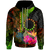 Cook Islands Polynesian Zip up Hoodie Hibiscus and Banana Leaves Unisex Reggae - Polynesian Pride